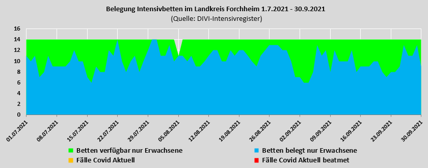 Belegung der Intensivbetten im Landkreis Forchheim